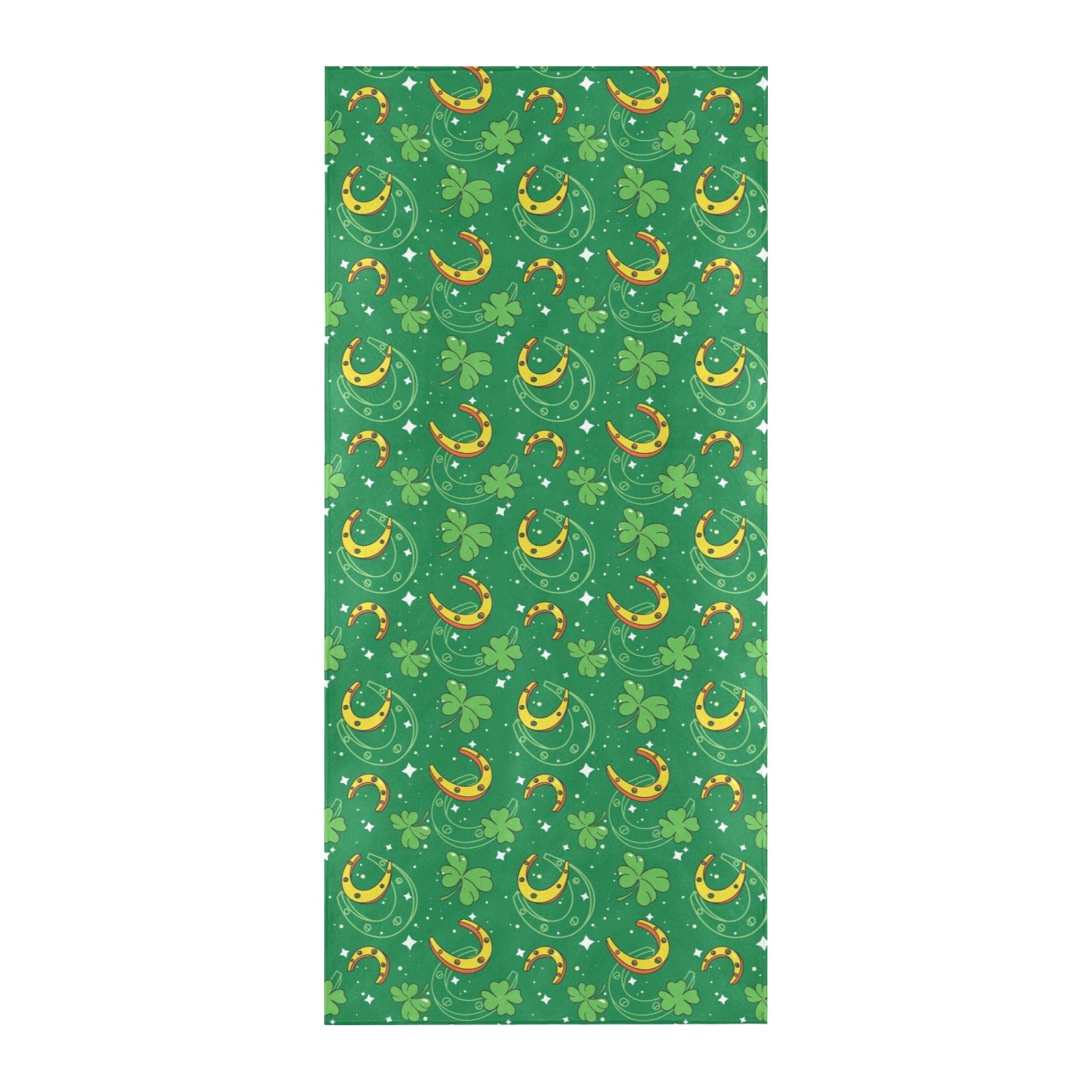 Shamrock With Horse Shoes Print Design LKS305 Beach Towel 32" x 71"