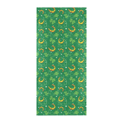 Shamrock With Horse Shoes Print Design LKS305 Beach Towel 32" x 71"