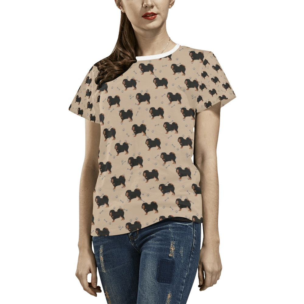 Tibetan Mastiffs Print Design LKS301 Women's  T-shirt