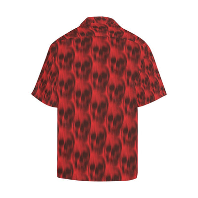 Skull Red Print Design LKS306 Men's Hawaiian Shirt