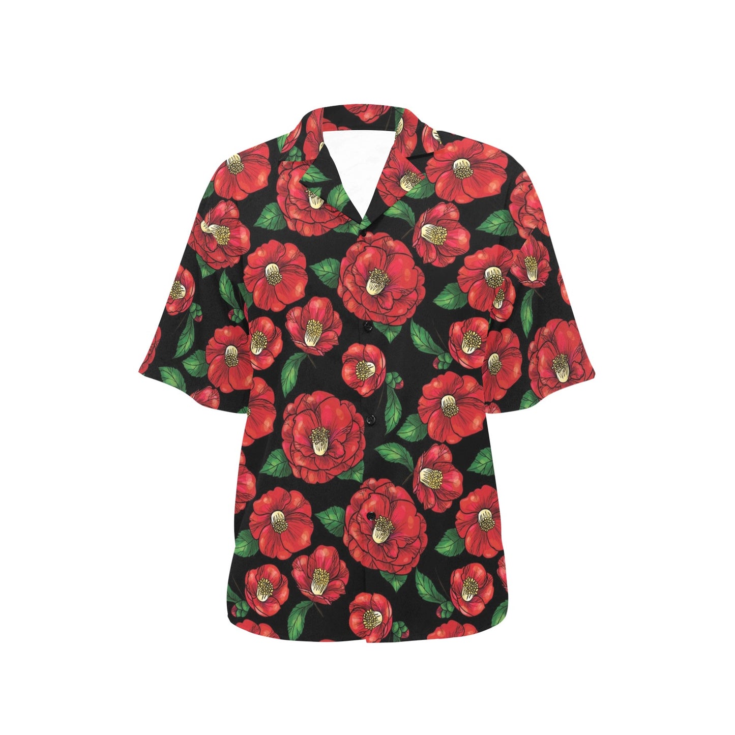 Camellia Pattern Print Design CM07 Women's Hawaiian Shirt