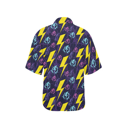 Lightning Thunder Pattern Print Design 01 Women's Hawaiian Shirt