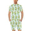 Elegant Olive Floral Print Men's Romper