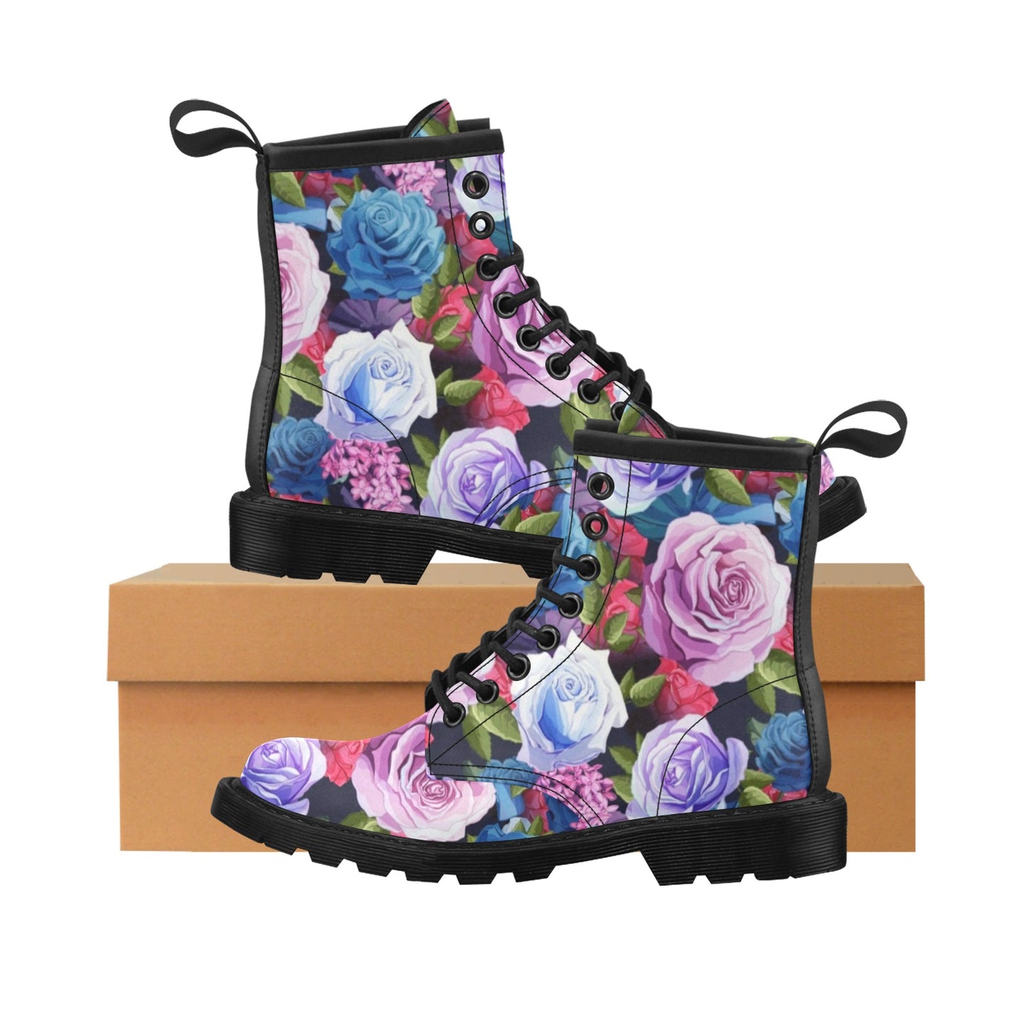 Rose Pattern Print Design RO09 Women's Boots