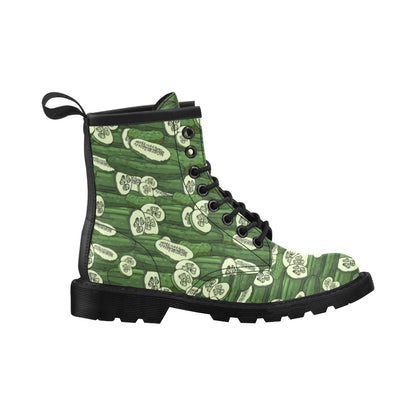 Cucumber Pattern Print Design CC01 Women's Boots