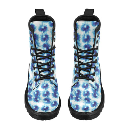 Tie Dye Blue Print Design LKS305 Women's Boots