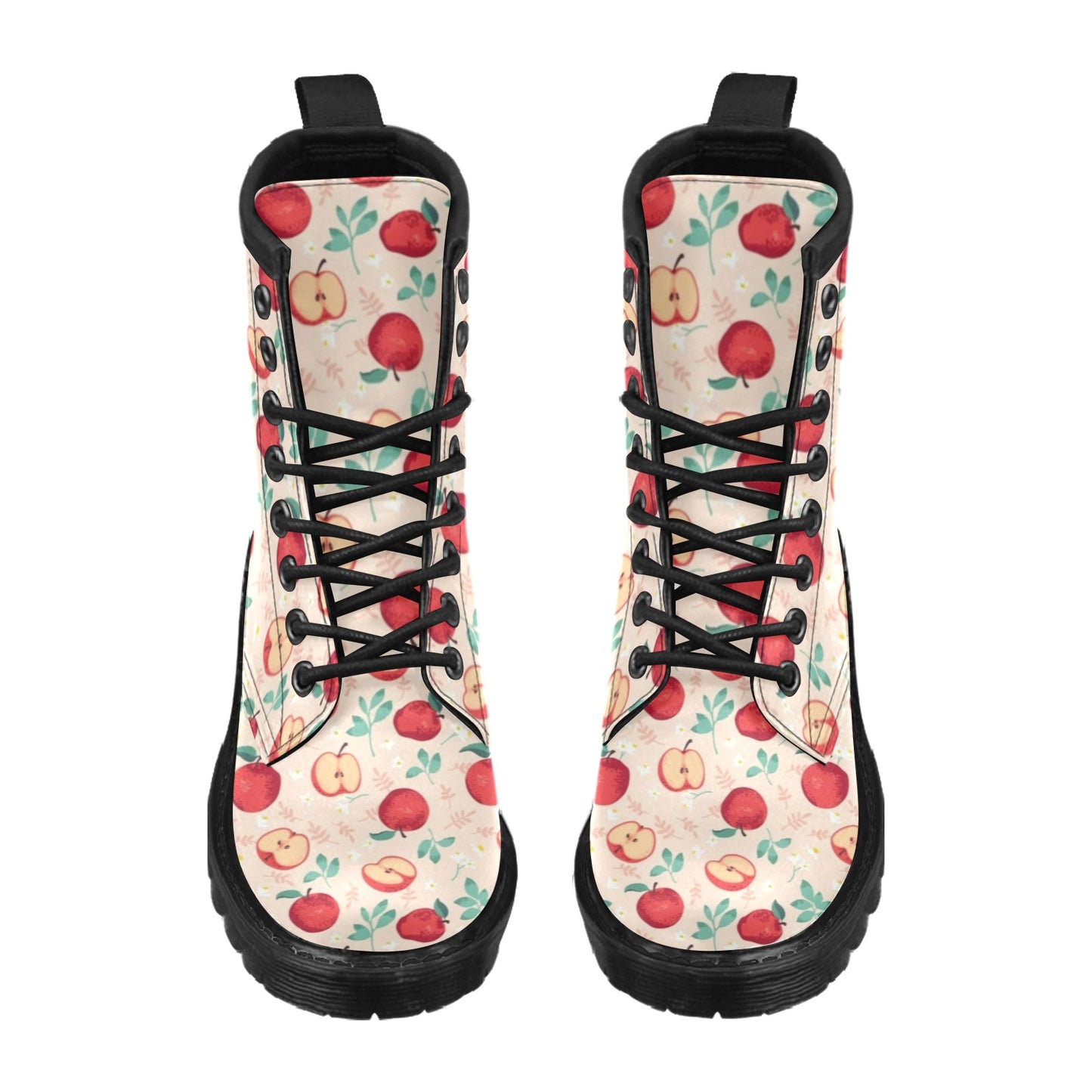 Apple Pattern Print Design AP06 Women's Boots