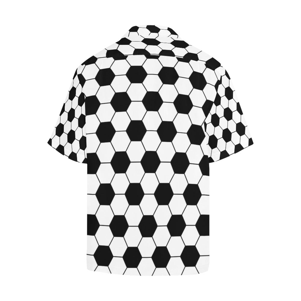 Soccer Ball Texture Print Design LKS303 Men's Hawaiian Shirt
