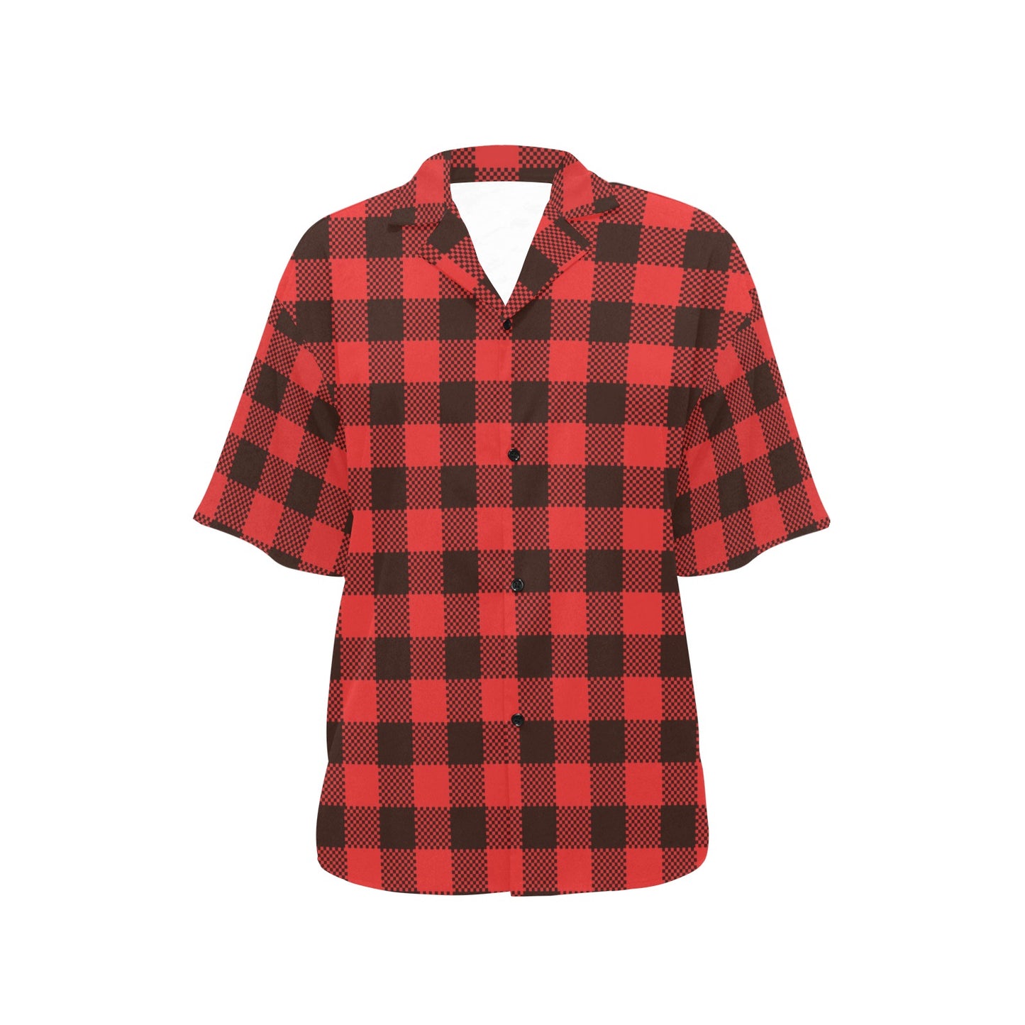 Buffalo check Red Pattern Print Design 05 Women's Hawaiian Shirt