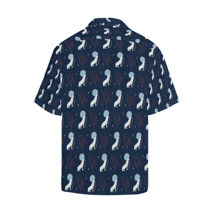 Wolf Moon Print Design LKS304 Men's Hawaiian Shirt