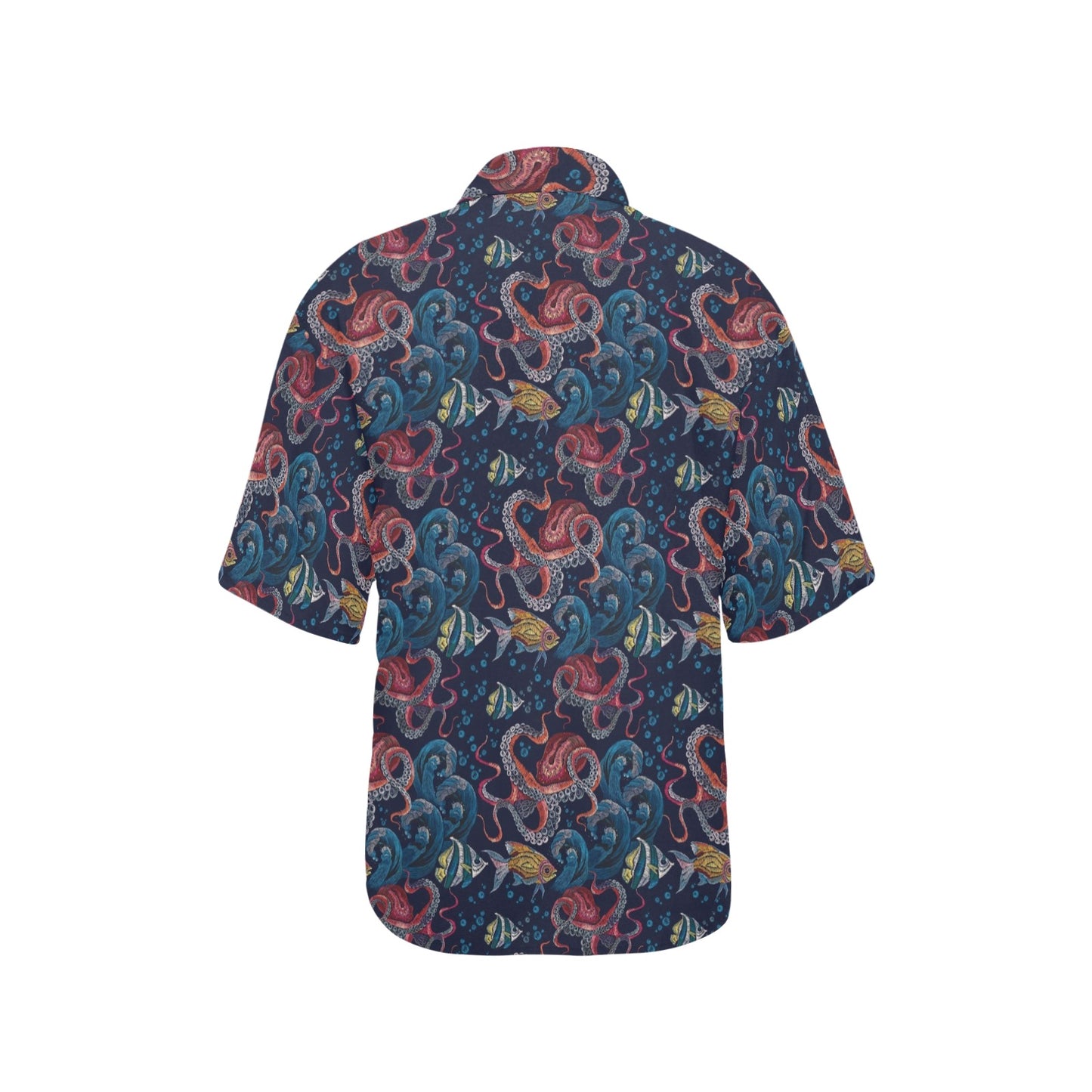 Underwater Giant Squid Print Design LKS302 Women's Hawaiian Shirt