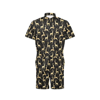 Deer Gold Pattern Men's Romper