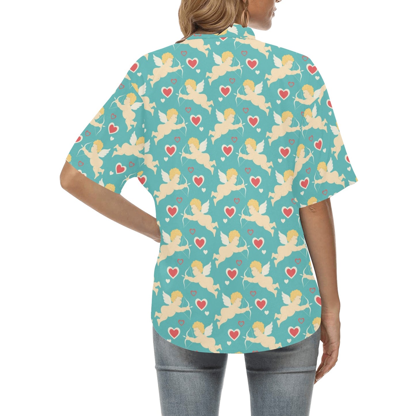 Cupid Pattern Print Design 01 Women's Hawaiian Shirt
