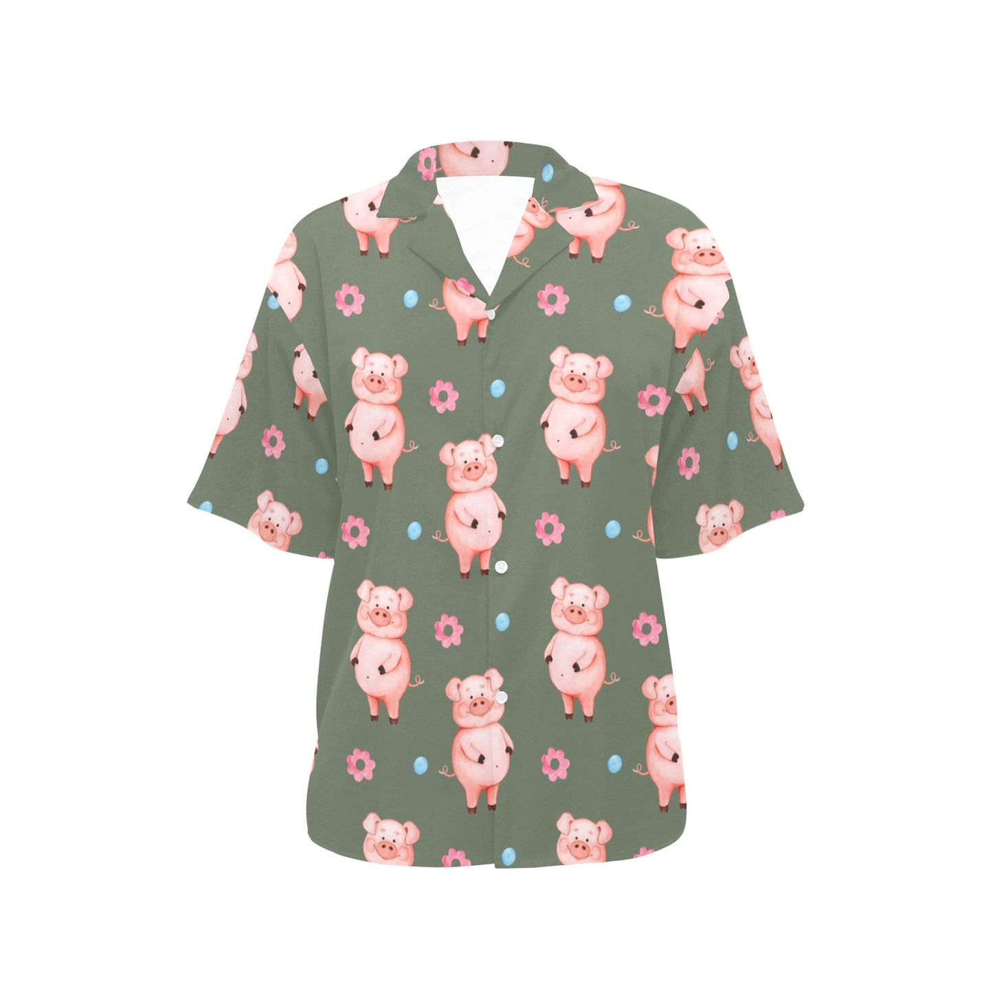 Pig Pattern Print Design 03 Women's Hawaiian Shirt