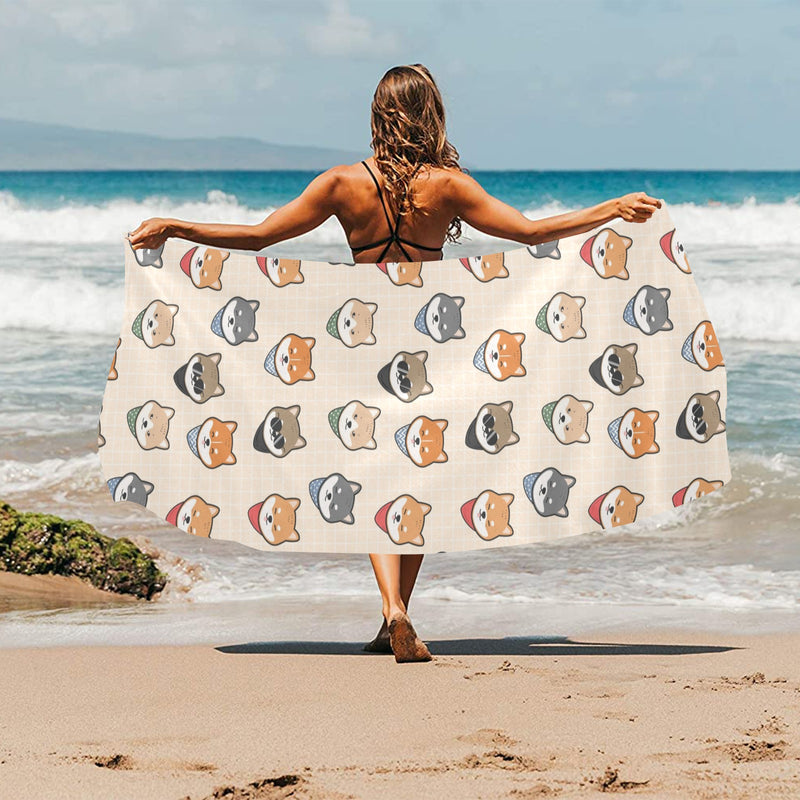 Shiba Inu Print Design LKS3010 Beach Towel 32" x 71"