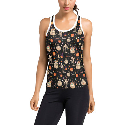 Mummy Halloween Print Design LKS303 Women's Racerback Tank Top