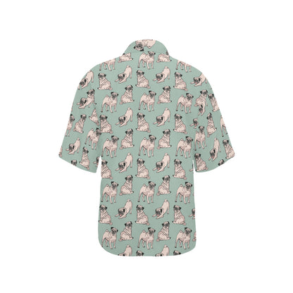 Pug Pattern Print Design A01 Women's Hawaiian Shirt