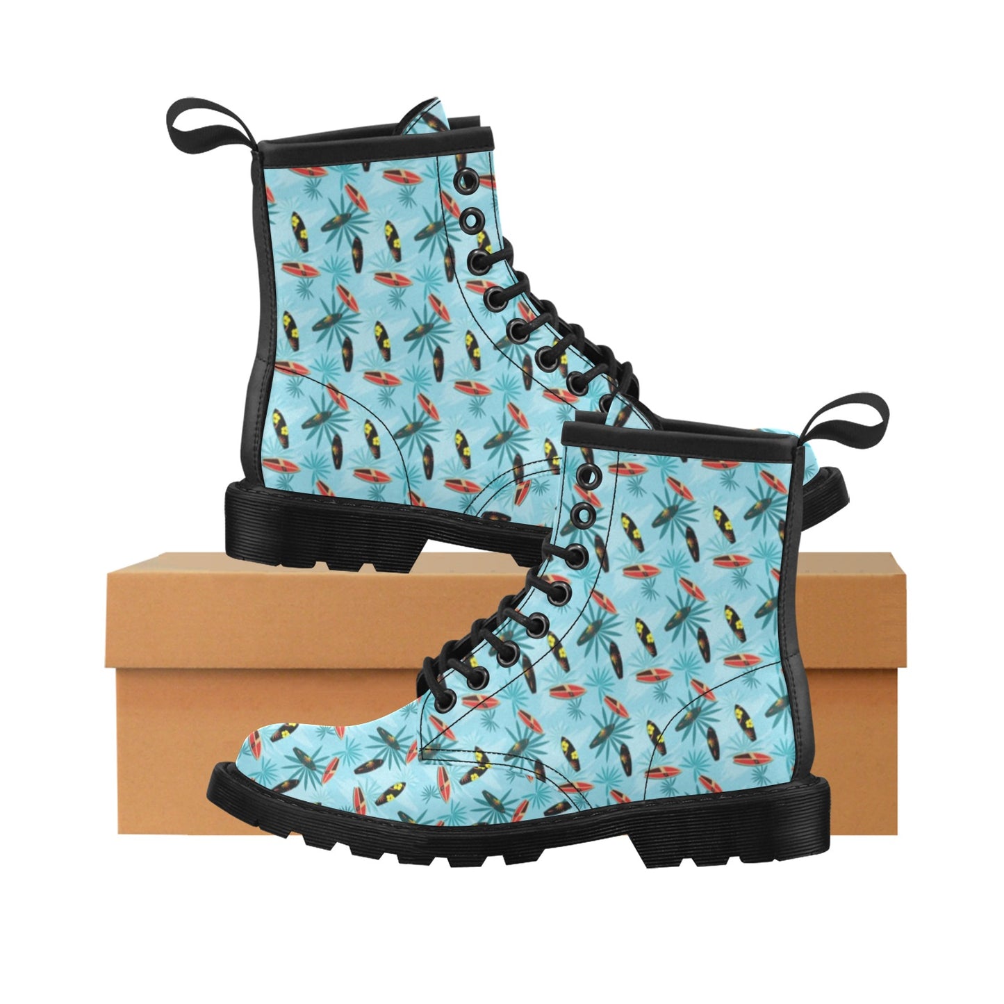 Surfboard Themed Pattern Women's Boots