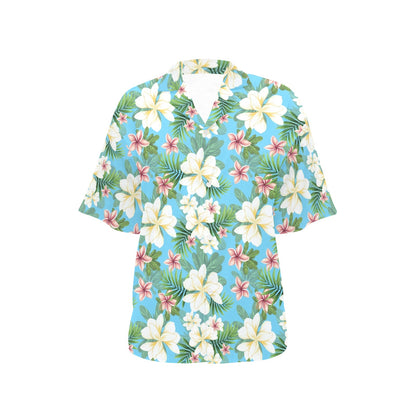 Plumeria Pattern Print Design PM028 Women's Hawaiian Shirt