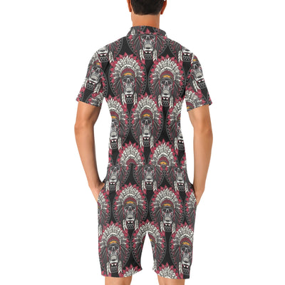 Native Indian Skull Men's Romper