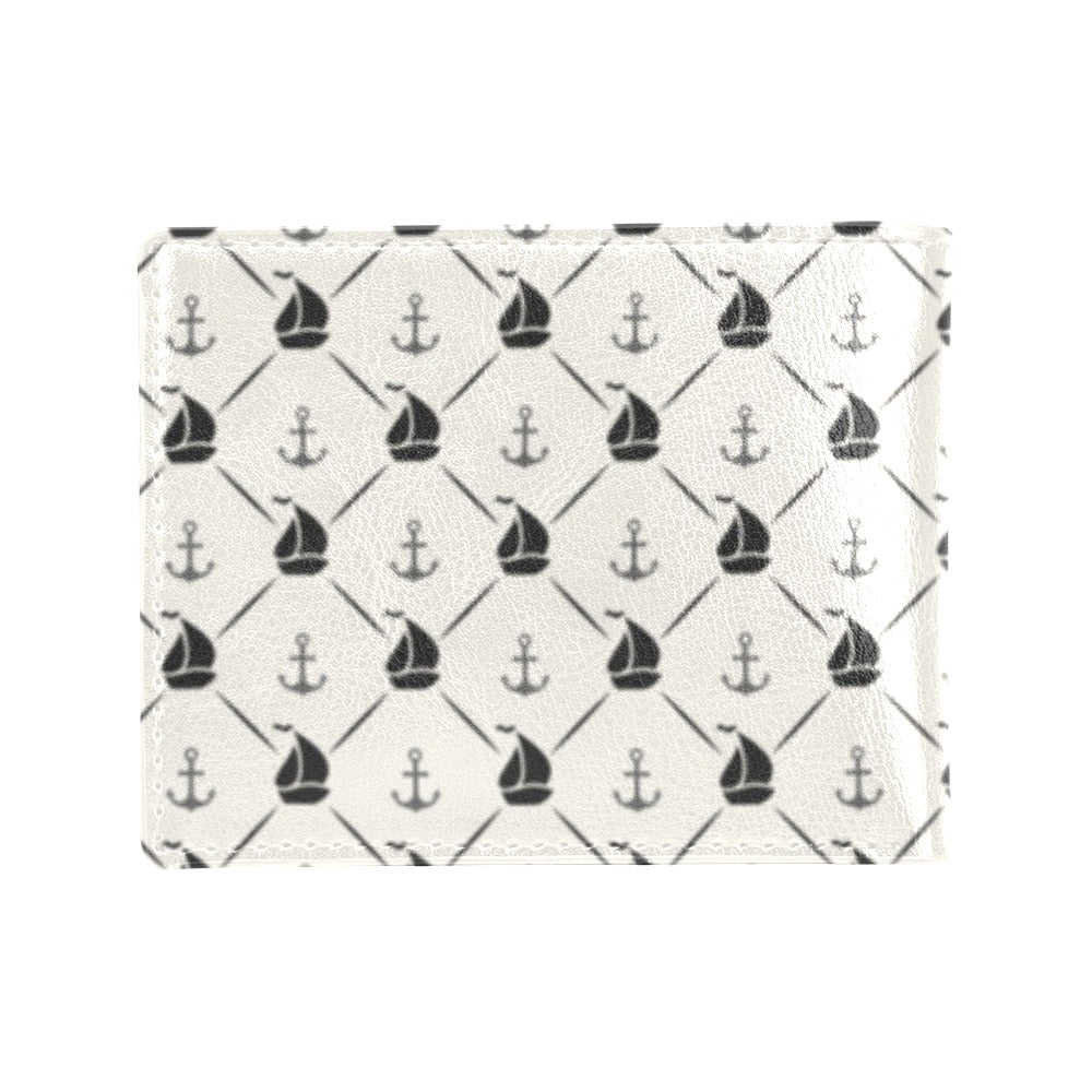 Sailboat Print Design LKS302 Men's ID Card Wallet