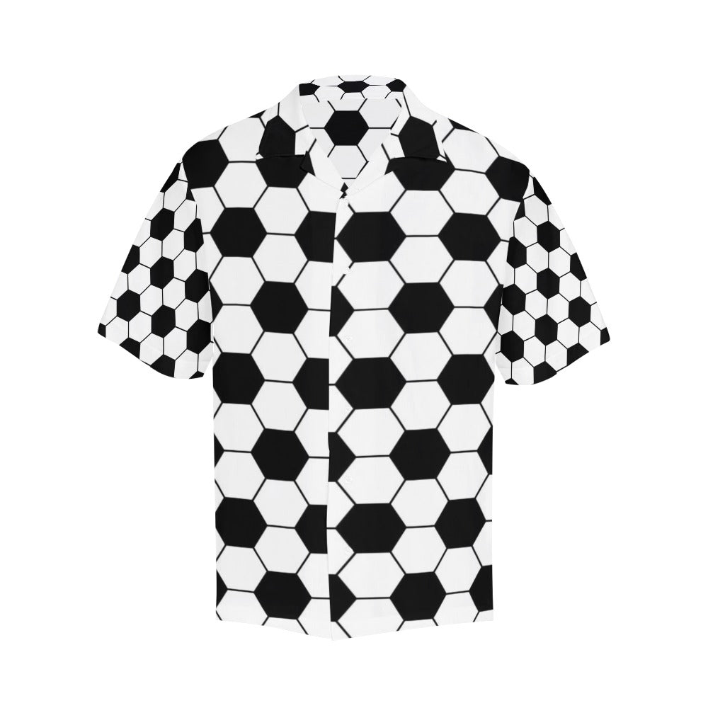 Soccer Ball Texture Print Design LKS303 Men's Hawaiian Shirt