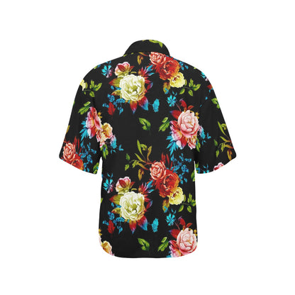 Peony Pattern Print Design PE07 Women's Hawaiian Shirt