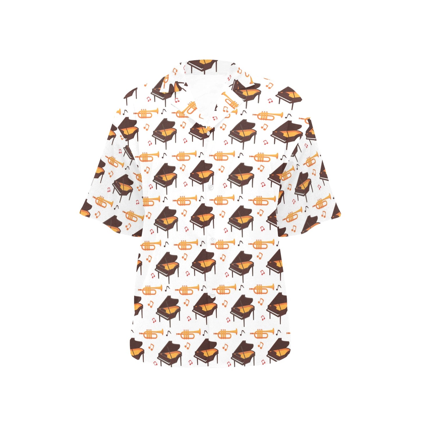 Piano Print Design LKS406 Women's Hawaiian Shirt