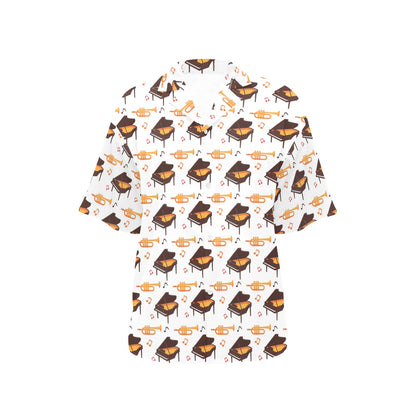 Piano Print Design LKS406 Women's Hawaiian Shirt