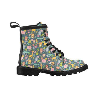 Safari Animal Cartoon Print Design LKS305 Women's Boots