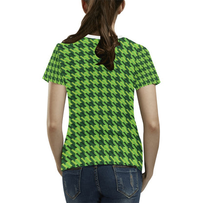 St Patricks Day Houndstooth Pattern Print LKS301 Women's  T-shirt