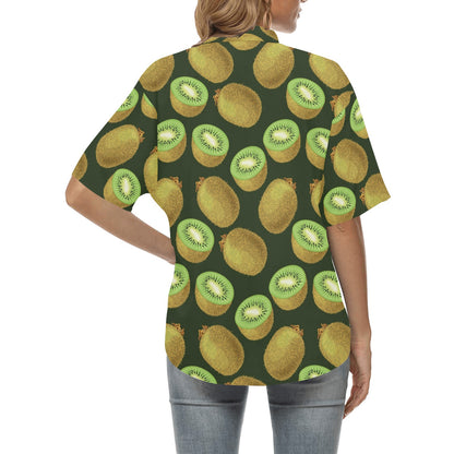 Kiwi Pattern Print Design KW04 Women's Hawaiian Shirt