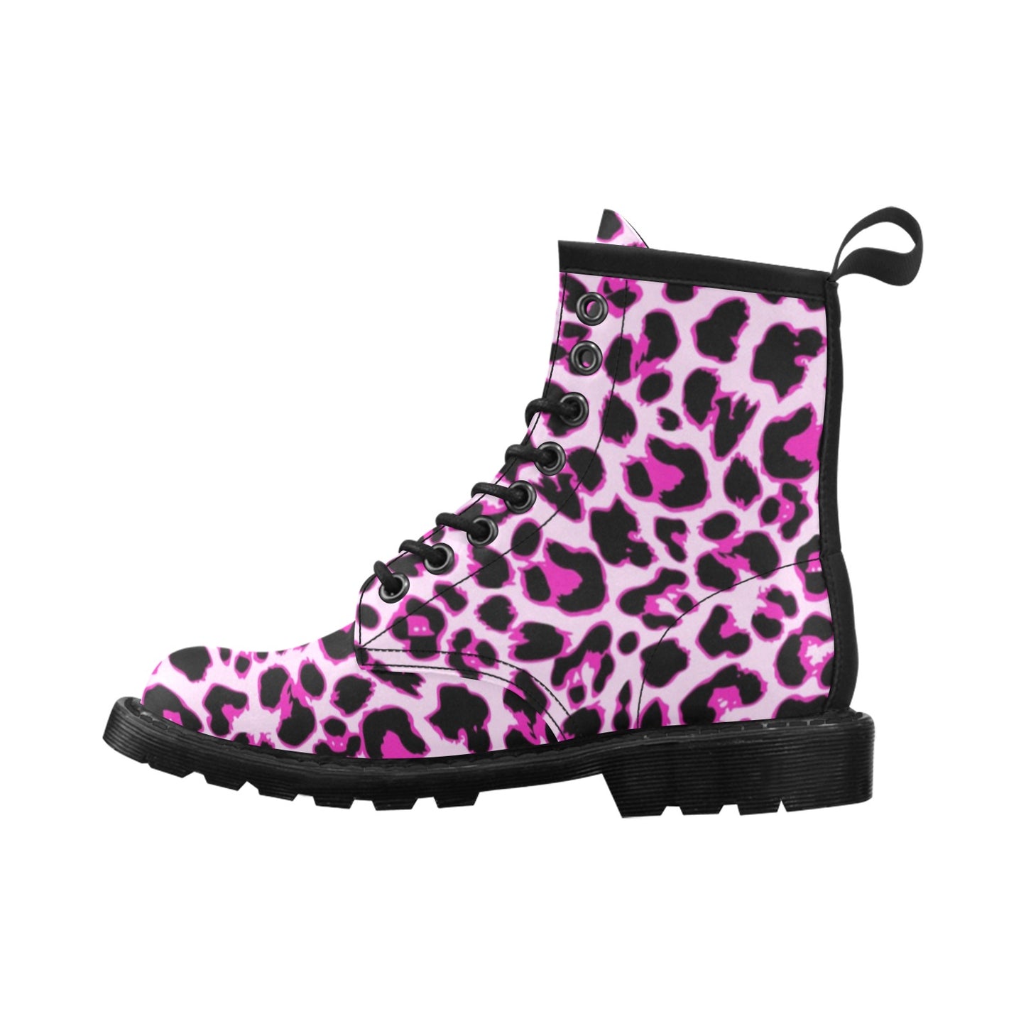 Pink Leopard Print Women's Boots