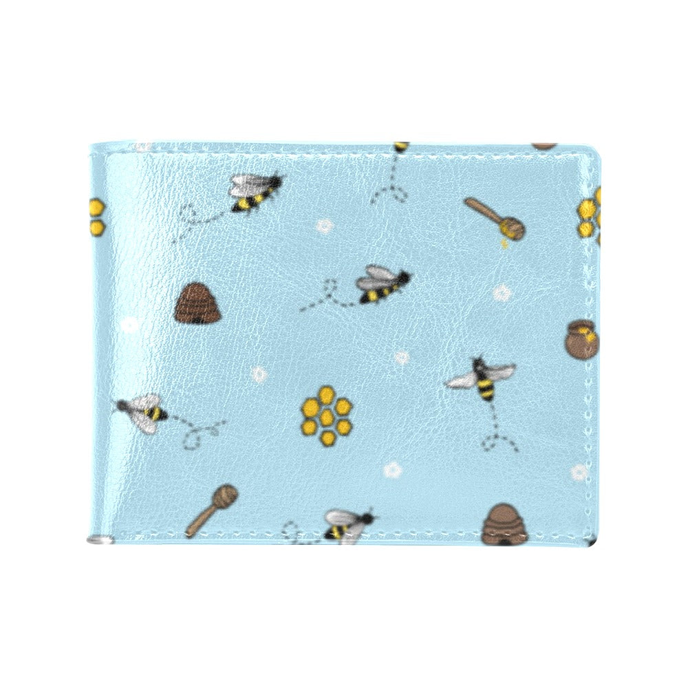 Honey Bee Print Design LKS307 Men's ID Card Wallet