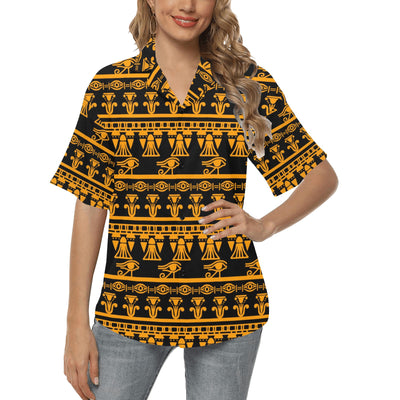 Eye of Horus Tribal Egypt Pattern Women's Hawaiian Shirt