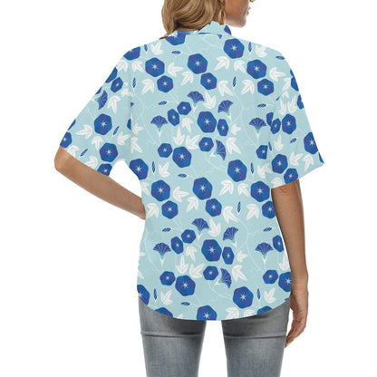 Morning Glory Pattern Print Design MG07 Women's Hawaiian Shirt