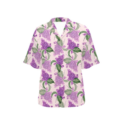 Lilac Pattern Print Design LI02 Women's Hawaiian Shirt