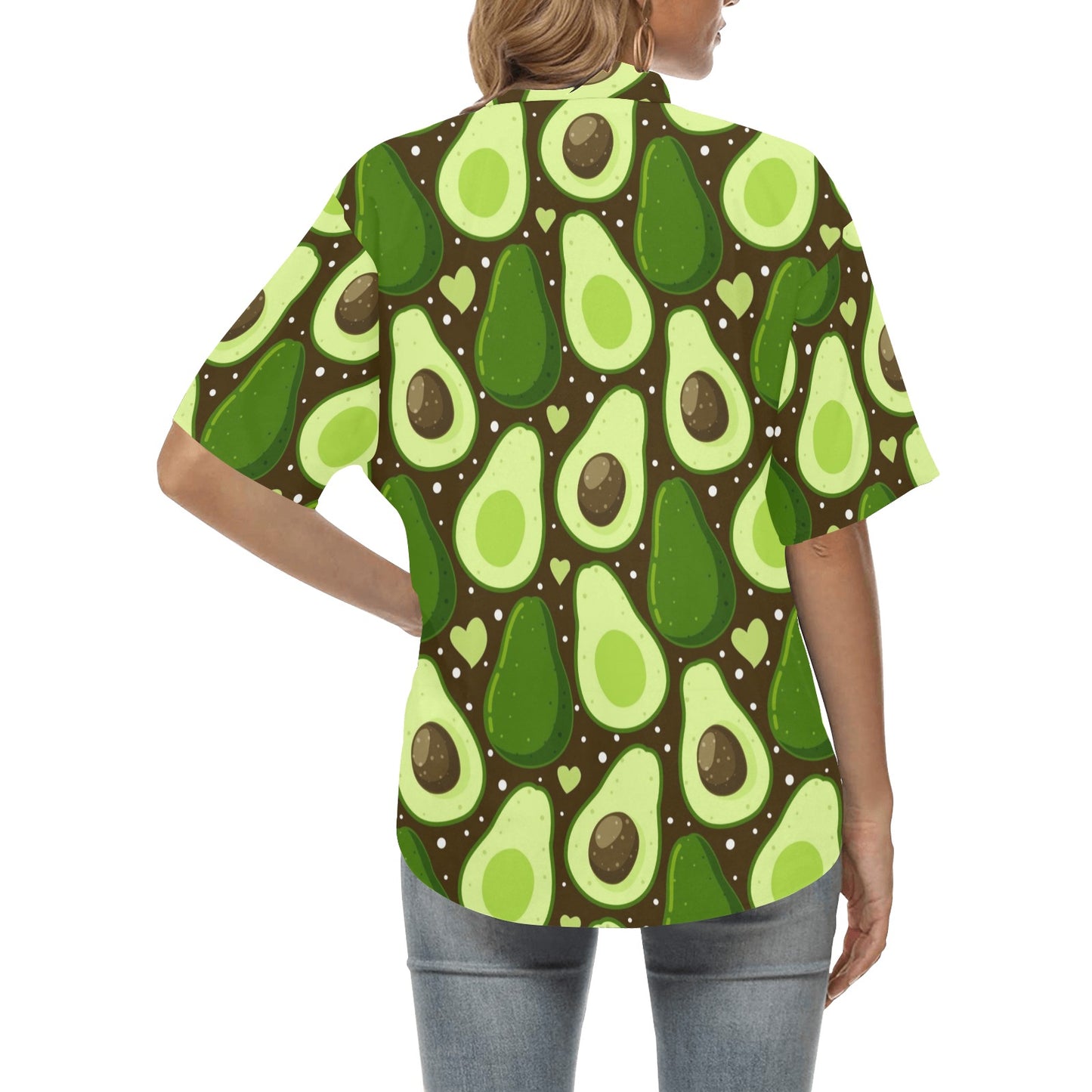 Avocado Pattern Print Design AC04 Women's Hawaiian Shirt