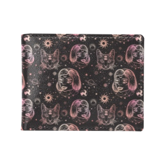 Third Eye Girl Cat Print Design LKS305 Men's ID Card Wallet