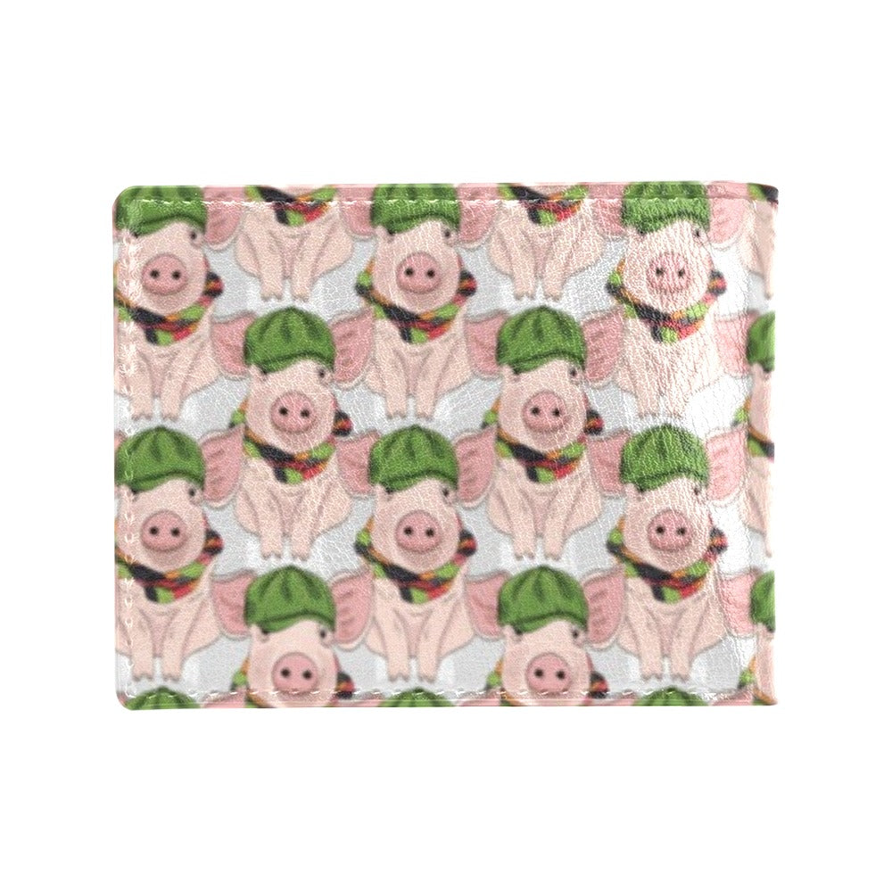 Pig Print Design LKS403 Men's ID Card Wallet