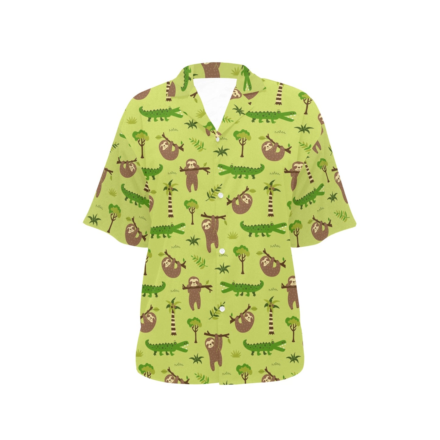 Alligator Pattern Print Design 04 Women's Hawaiian Shirt