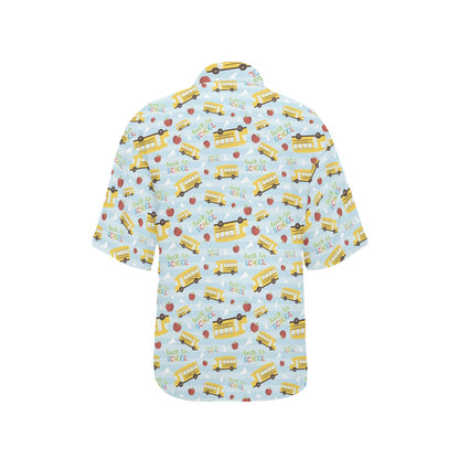 School Bus Back To School Print Design LKS303 Women's Hawaiian Shirt