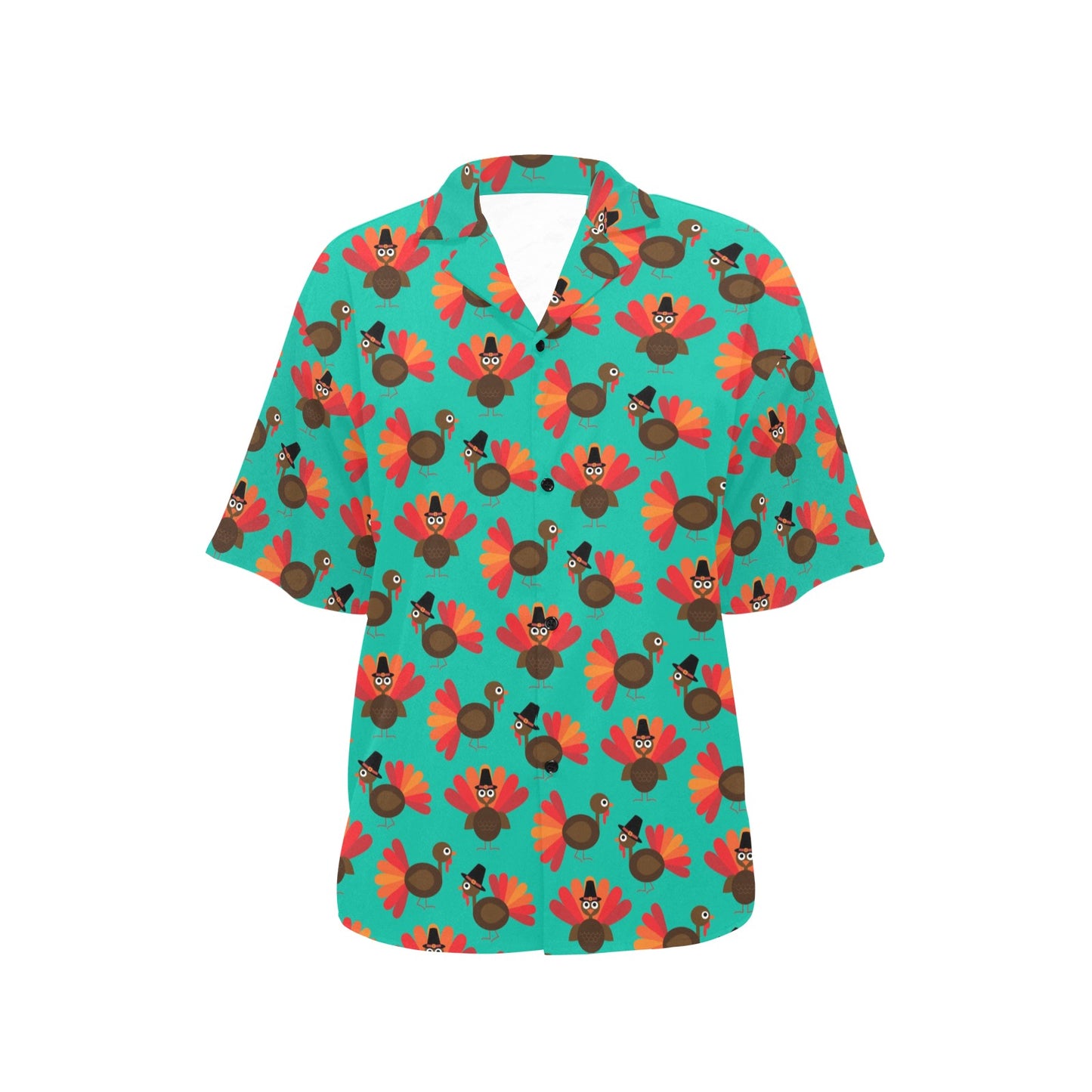 Turkey Print Design LKS402 Women's Hawaiian Shirt