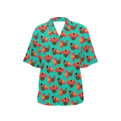 Turkey Print Design LKS402 Women's Hawaiian Shirt