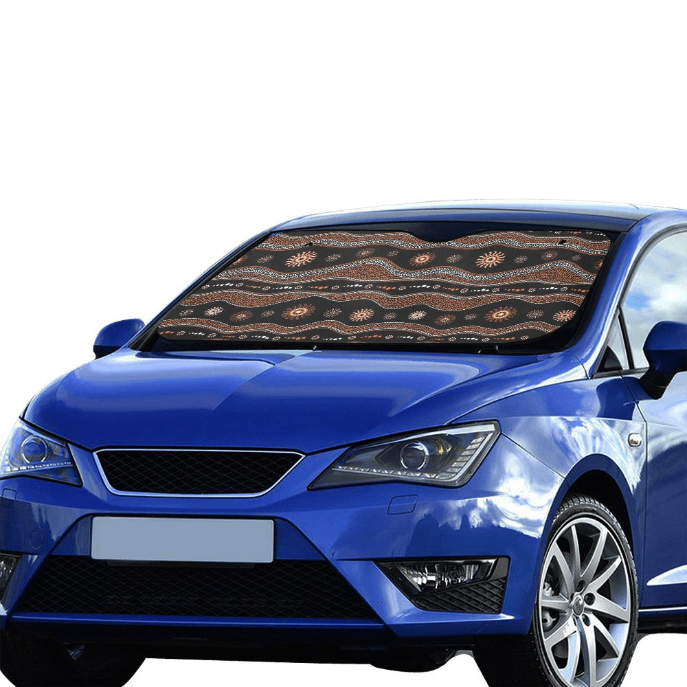 Aboriginal Print Design LKS404 Car front Windshield Sun Shade