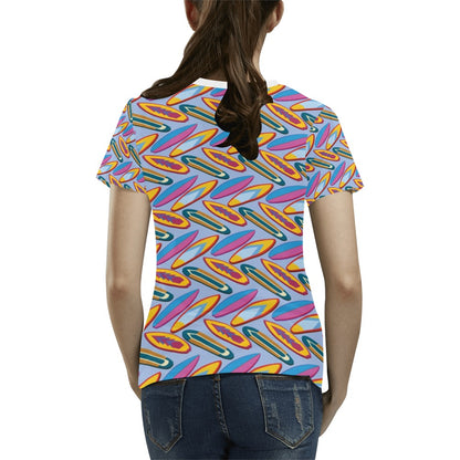 Surfboard Pattern Print Design LKS303 Women's  T-shirt