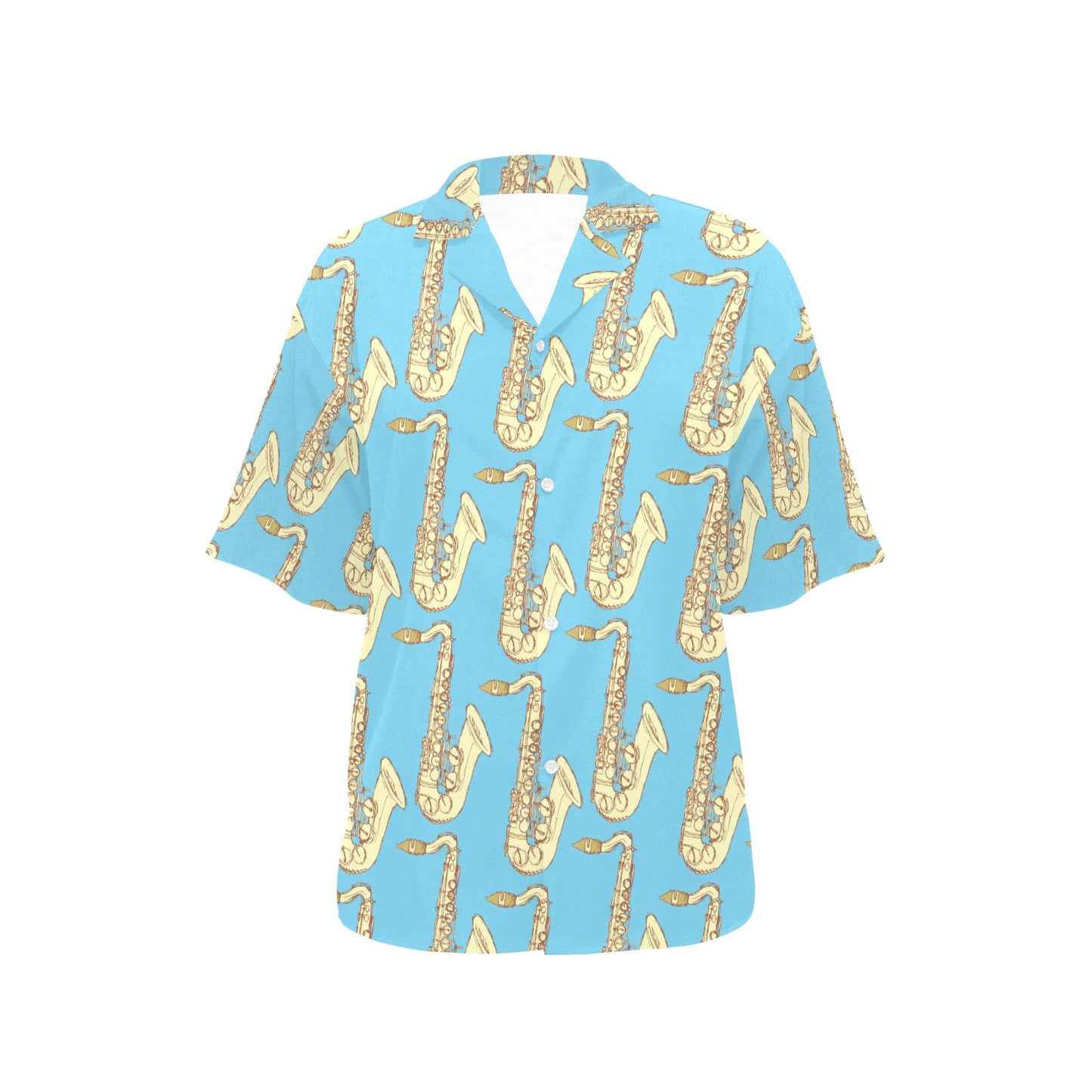 Saxophone Pattern Print Design 03 Women's Hawaiian Shirt