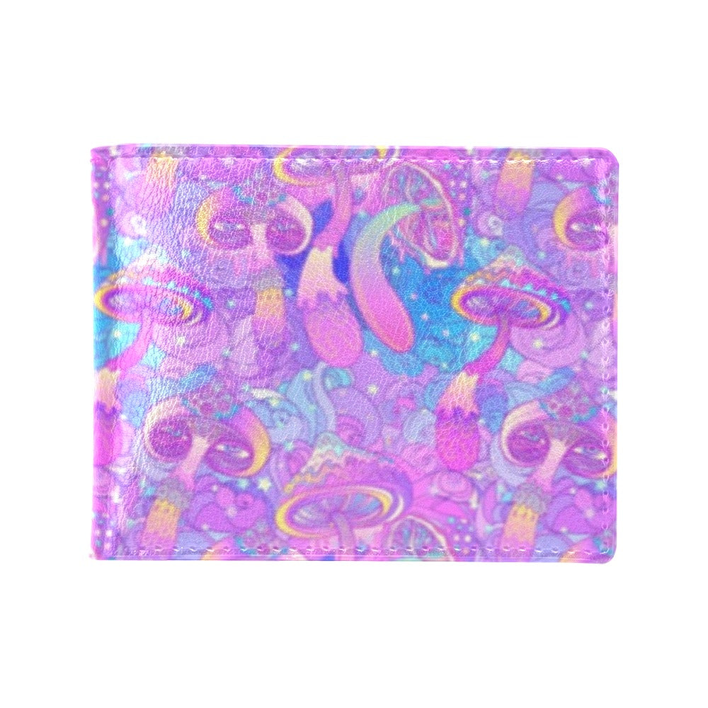 Psychedelic Trippy Mushroom Print Men's ID Card Wallet