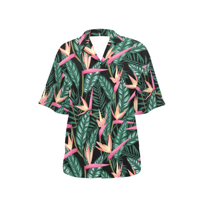 Bird Of Paradise Pattern Print Design BOP03 Women's Hawaiian Shirt