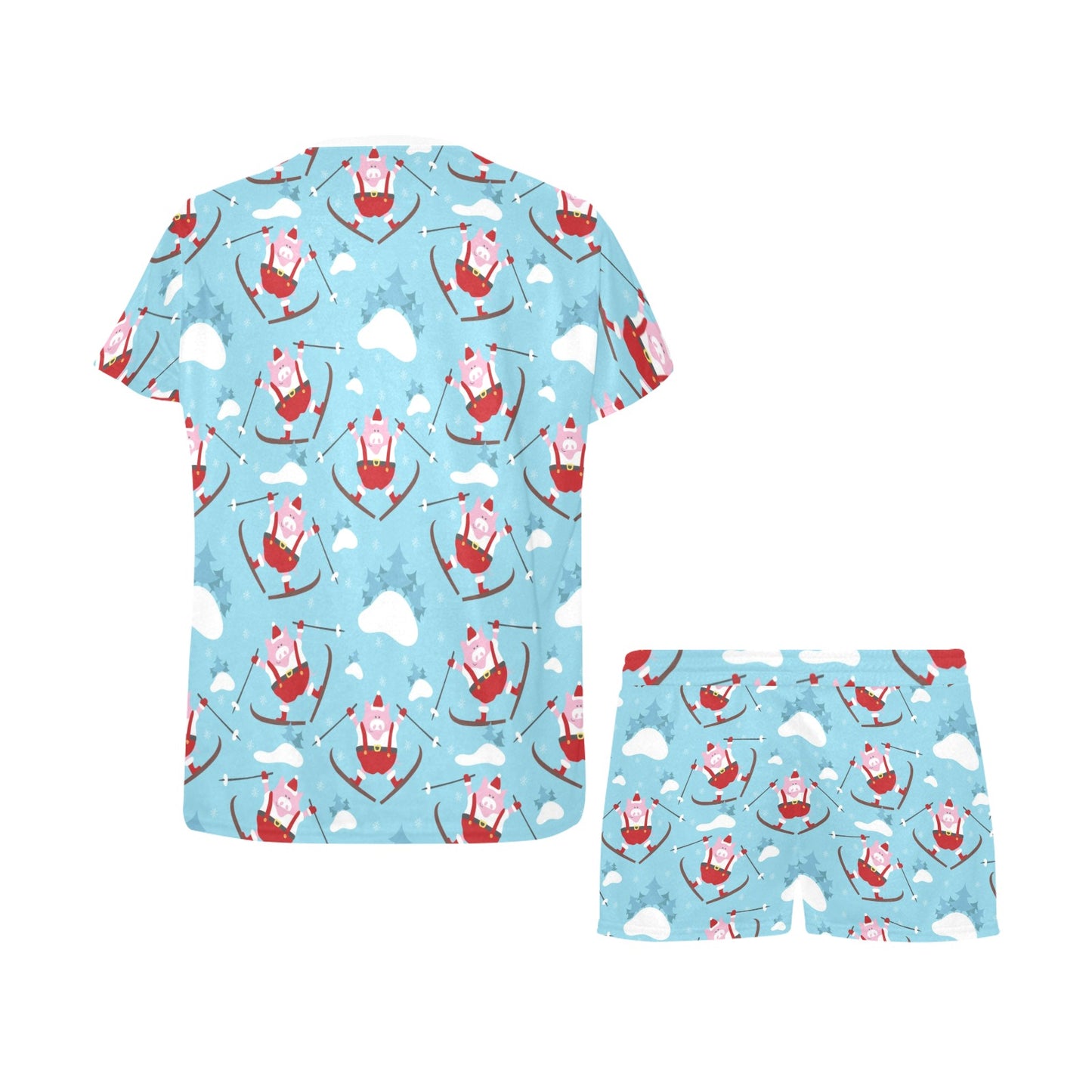 Ski Print Design LKS309 Women's Short Pajama Set